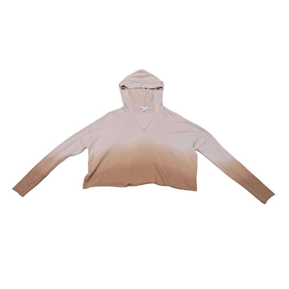 NWT Abound Cropped Hoodie Shirt Rust Tan Brown Ombre Lightweight Pullover